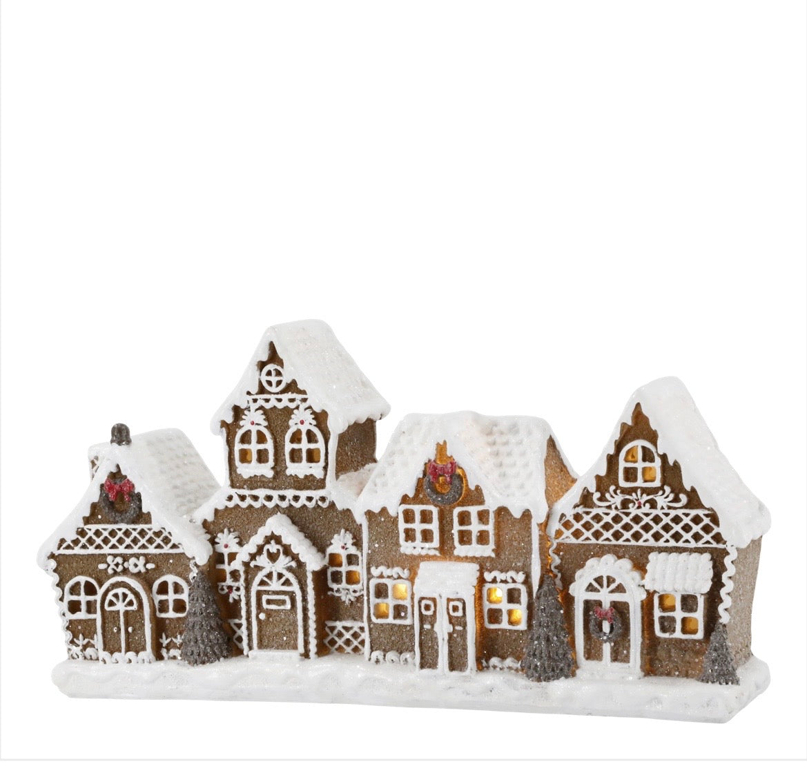 Snowy LED Gingerbread Village