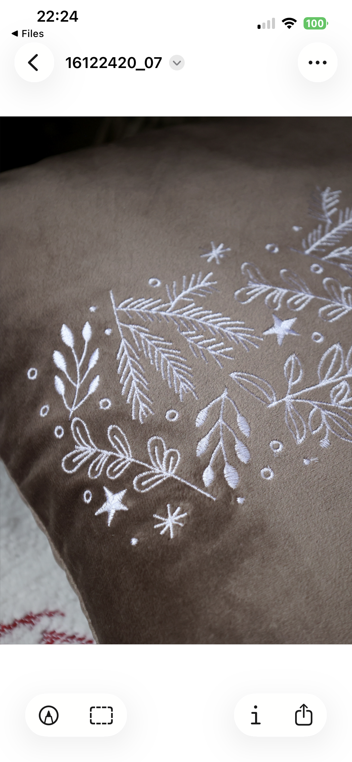 Embroidered Velvet Christmas Cushion – Mocca
