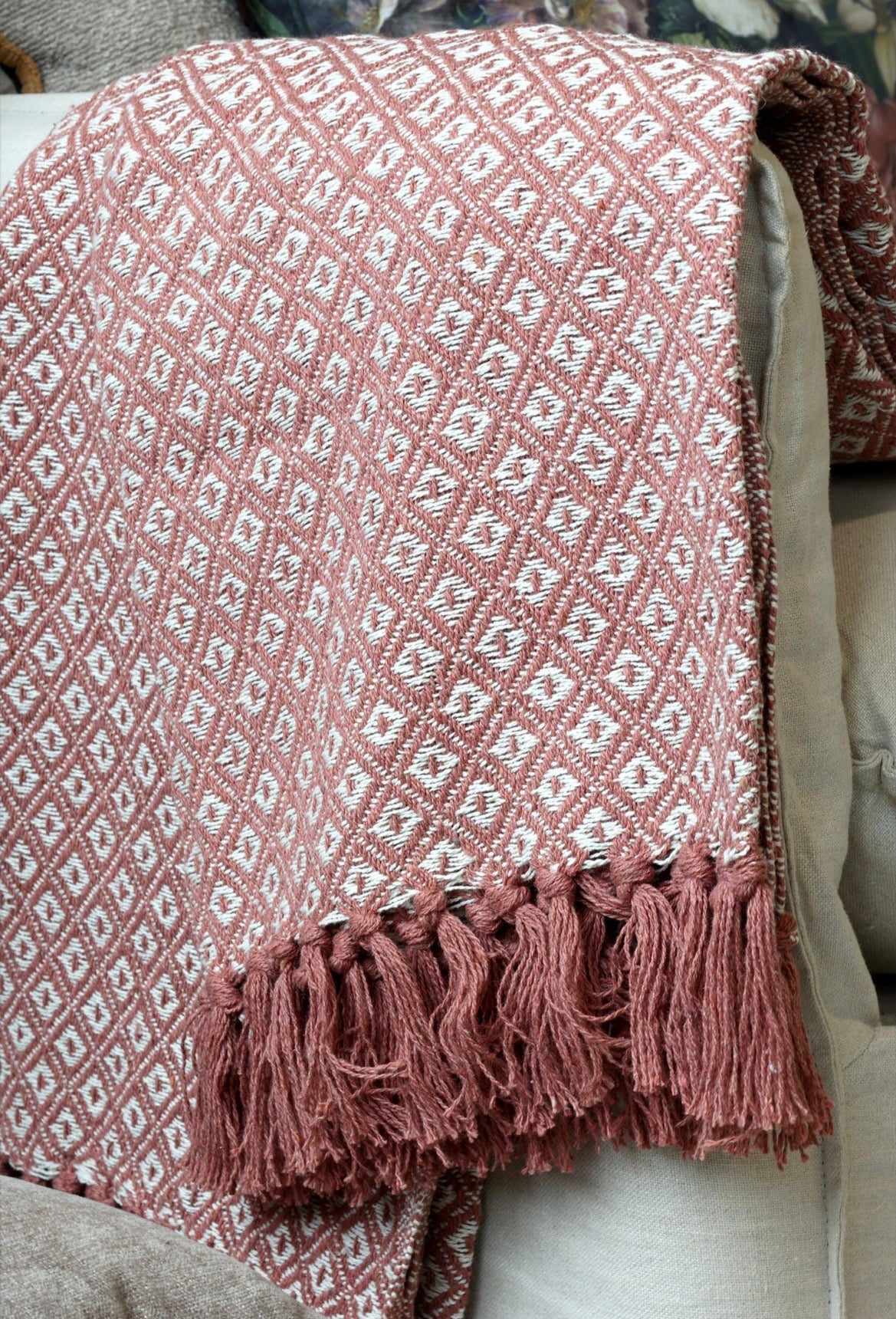 Cotton Throw in Terracotta