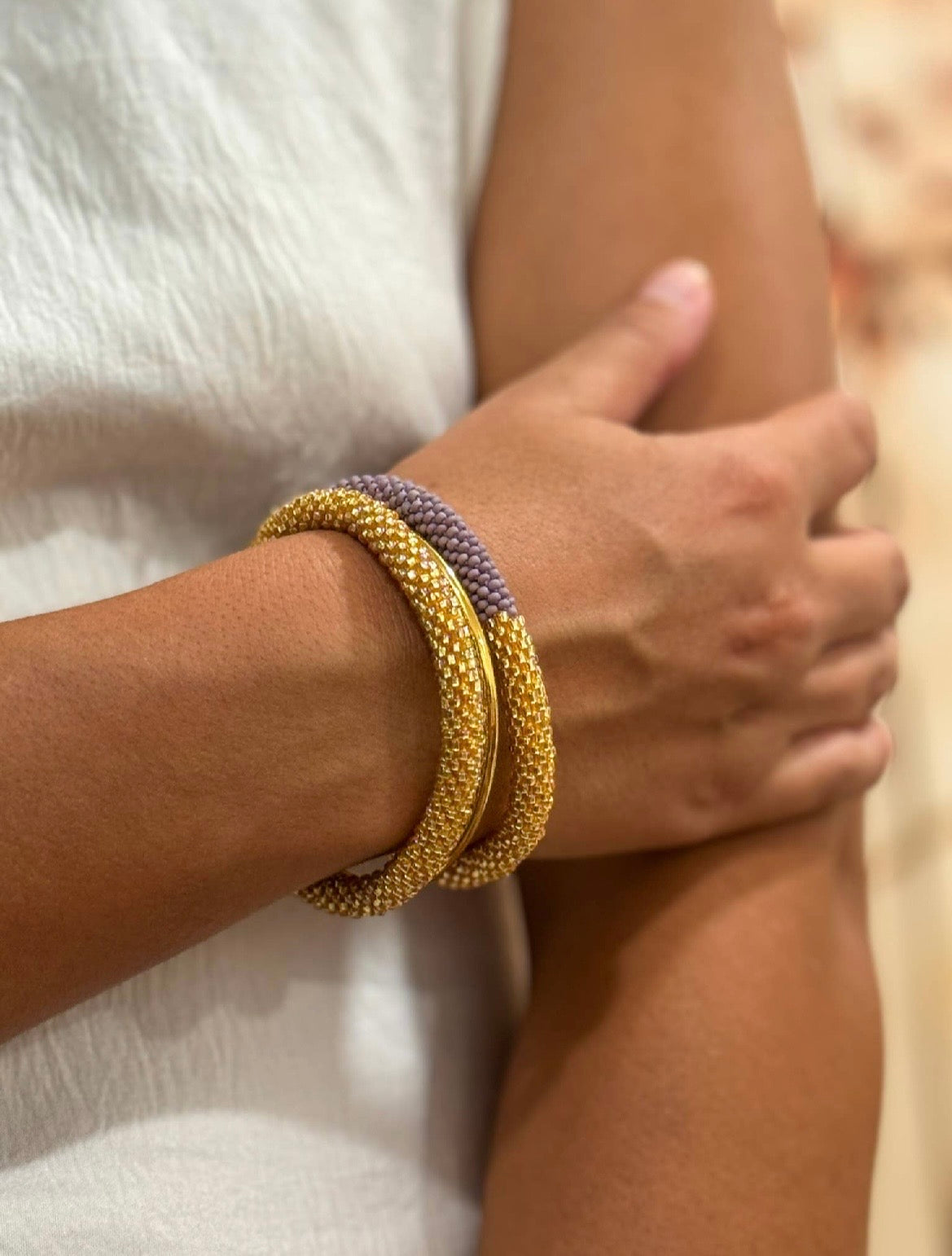 Handmade Glass Beaded Bracelets - Multiple Colourways