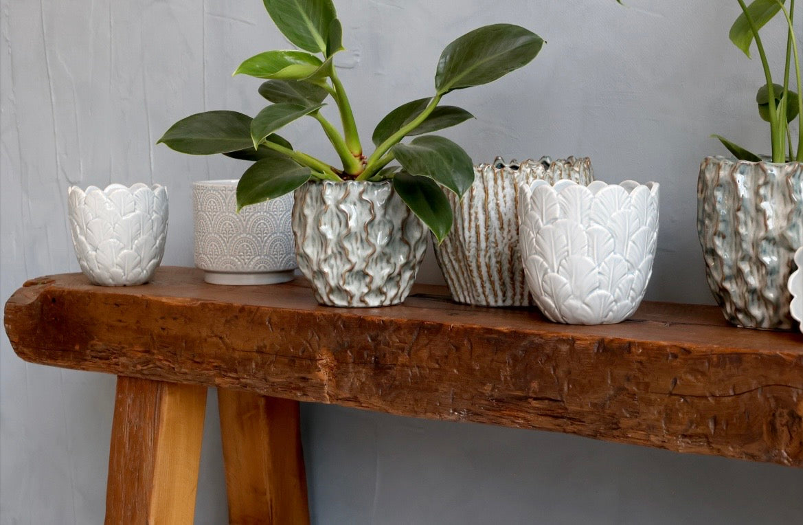 Porcelain Leaf Planter – Opal