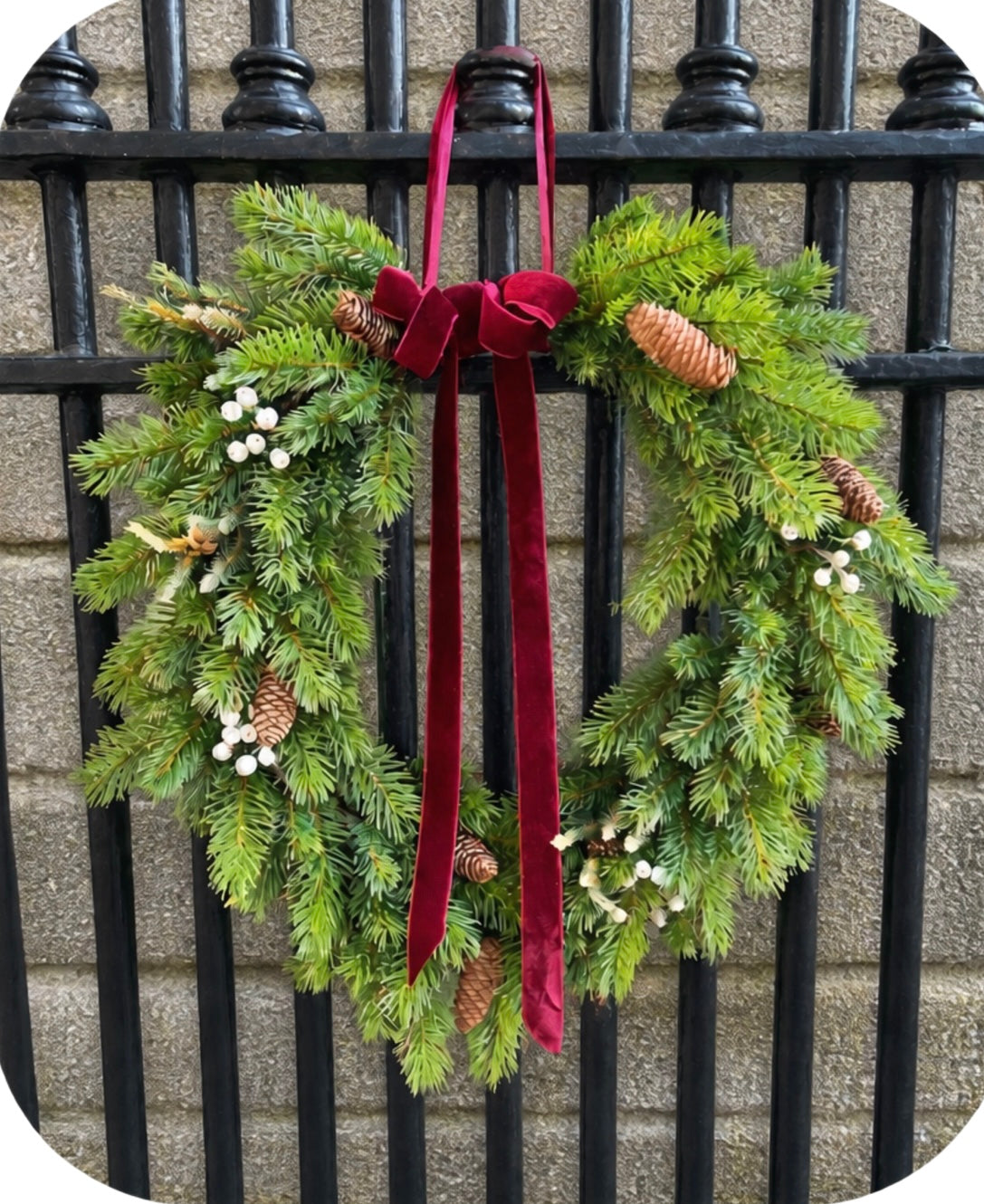 Foraged Faux Mixed Pine Wreath