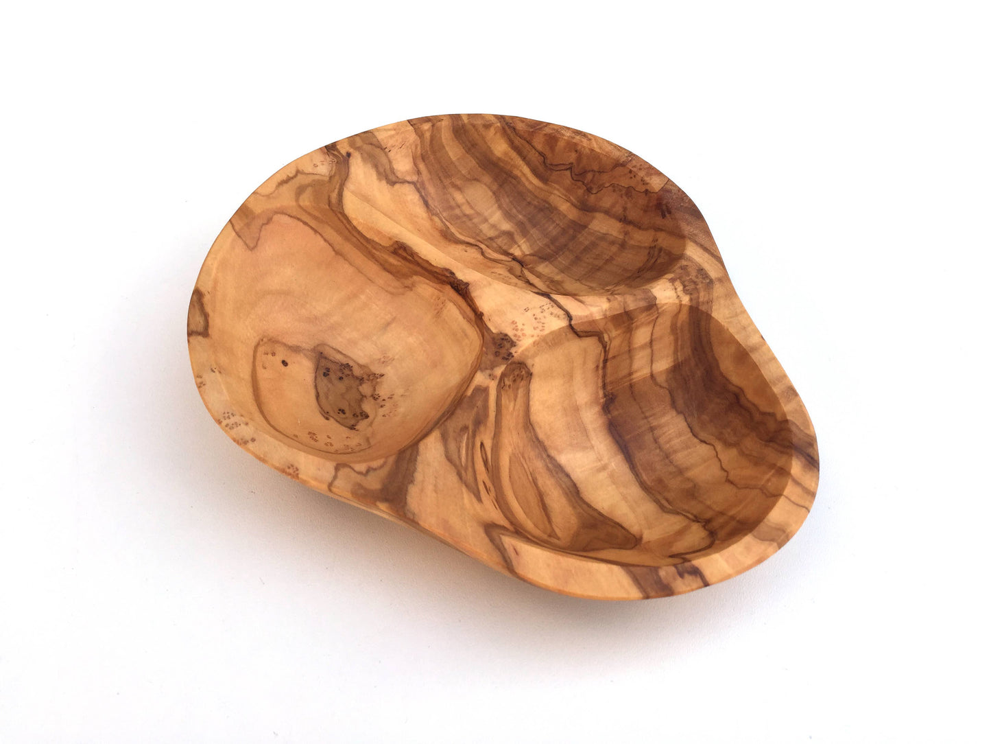 Handcrafted Olive Wood Snack & Dip Server