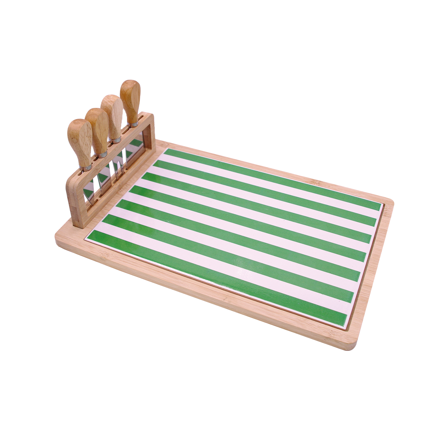 Bamboo & Ceramic Cheese Service Set
