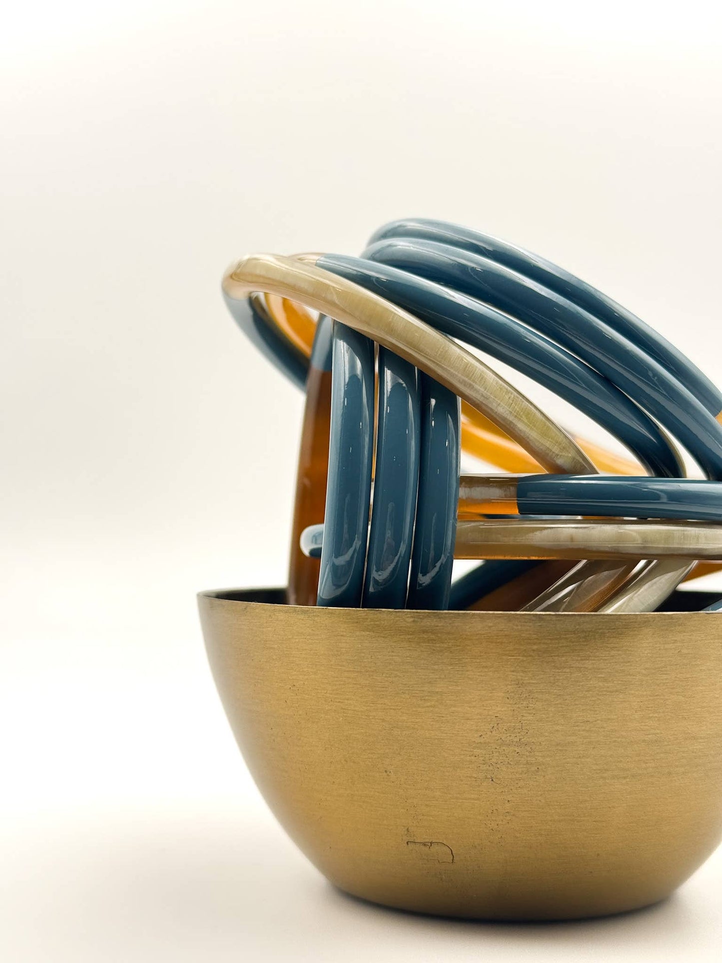 Lacquered Bangle - Teal & Brown