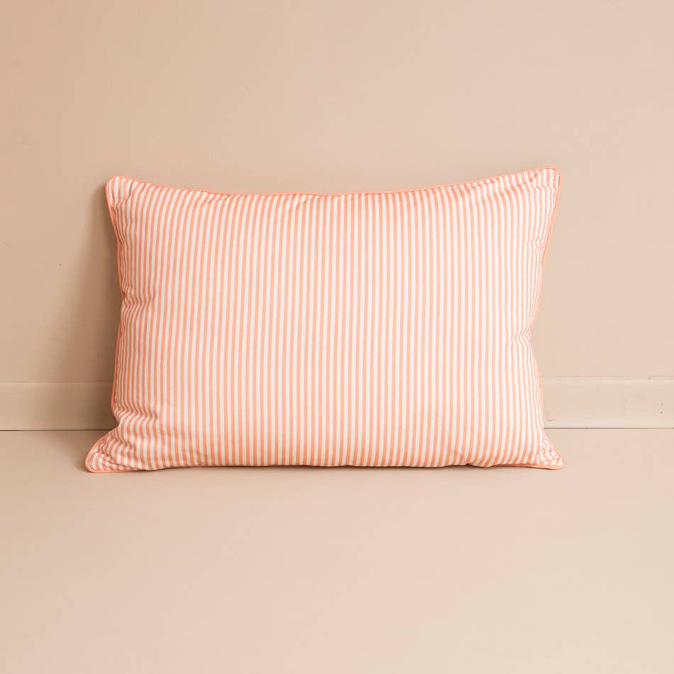 Salmon Stripe Cotton Cushion
