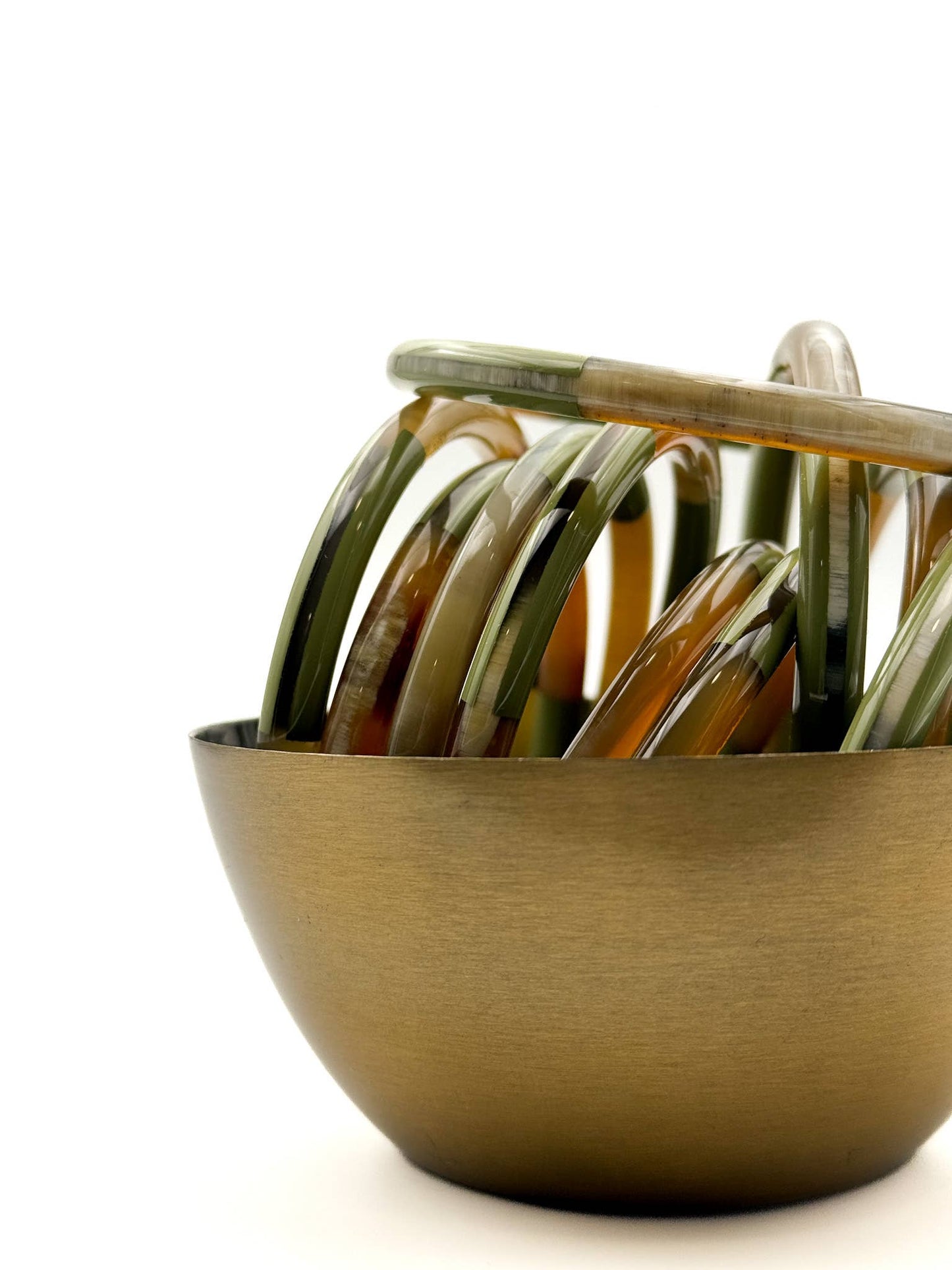 Lacquered Bangle - Khaki & Brown