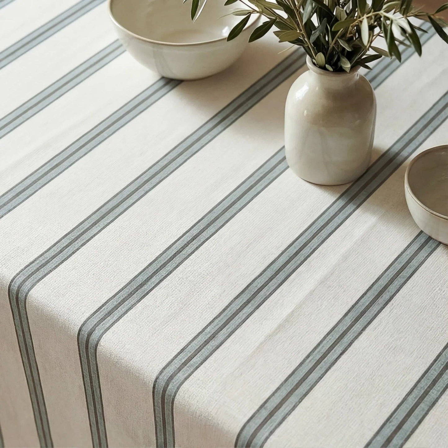 Willow Stripe Cotton Waterproof Tablecloth
