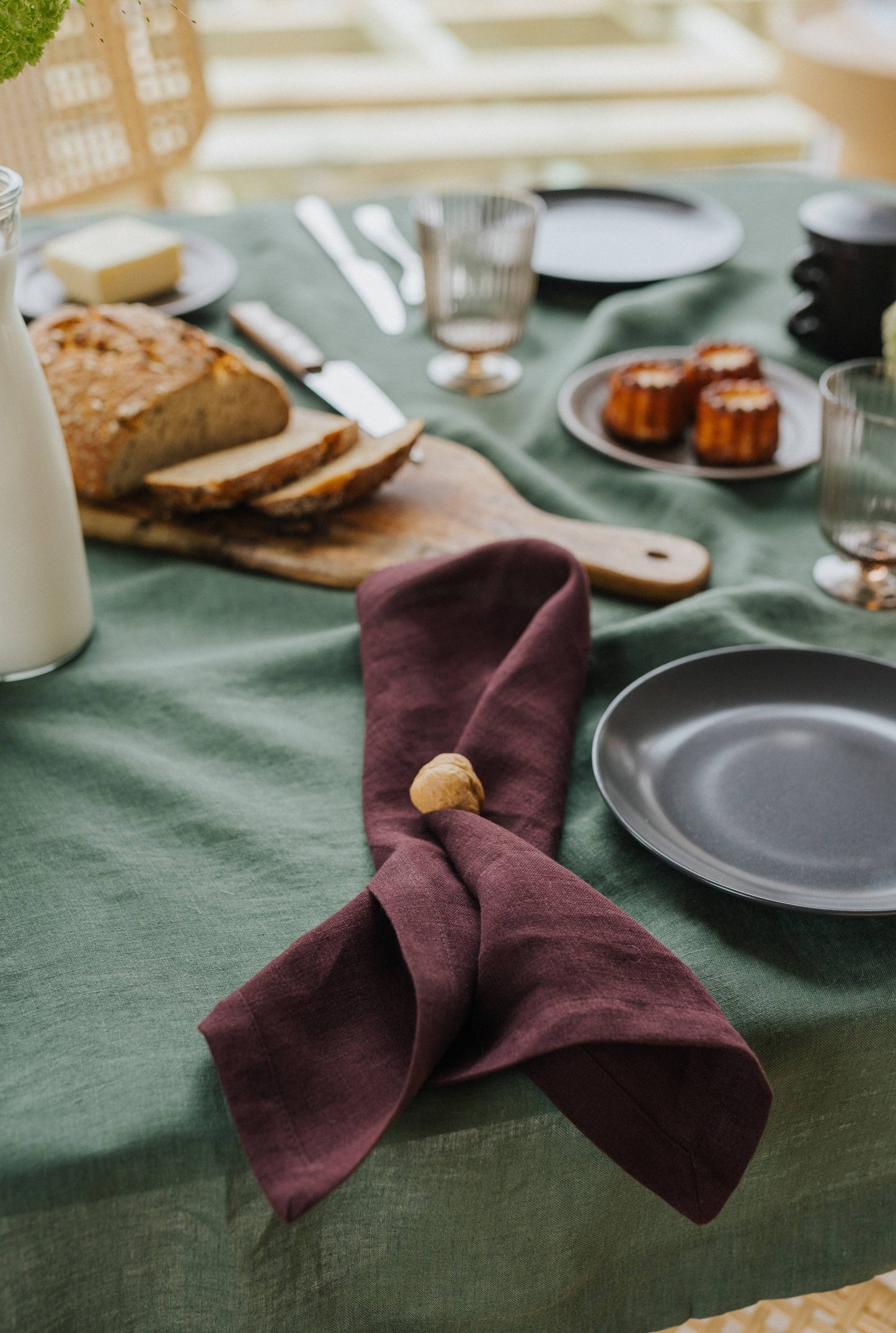 Aubergine Linen Napkin - Set Of 2