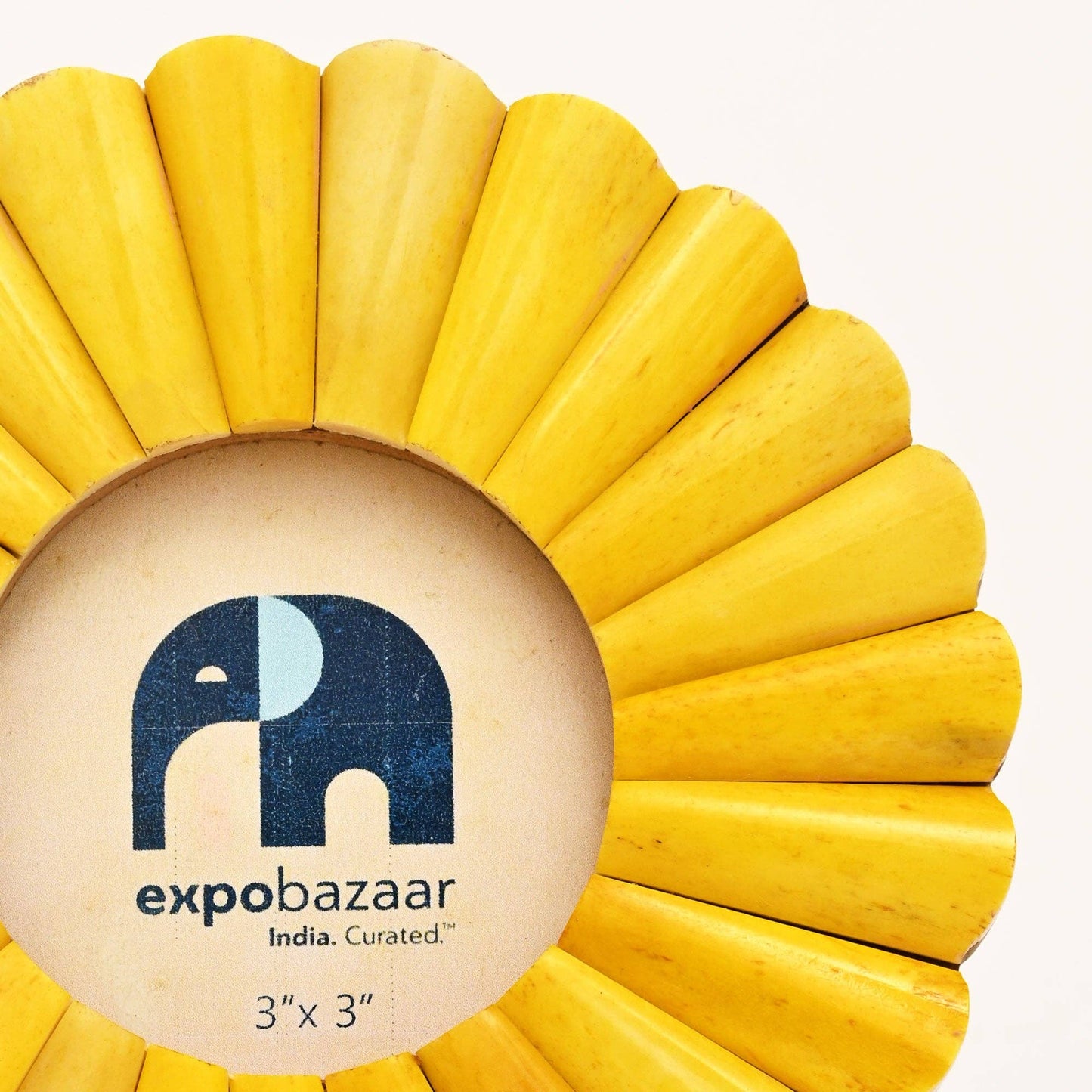 Round Sunflower Decorative Photo Frame - Yellow