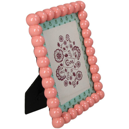Peach Beaded Photo Frame