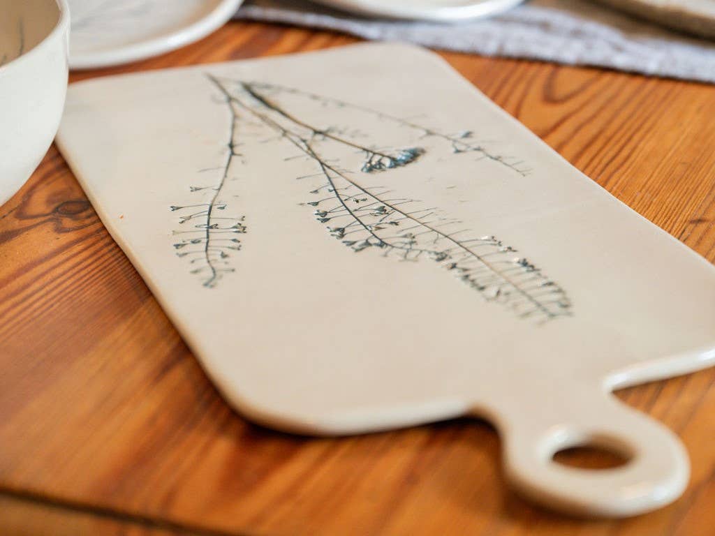 Spring Botanical Ceramic Serving Board (Large)