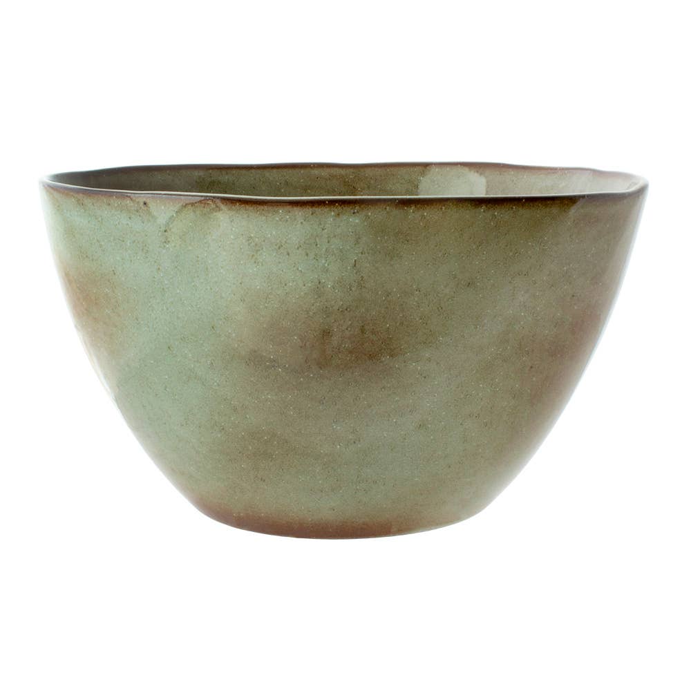 Breezy Stoneware Serving Bowl – 27cm (Cream / Green)