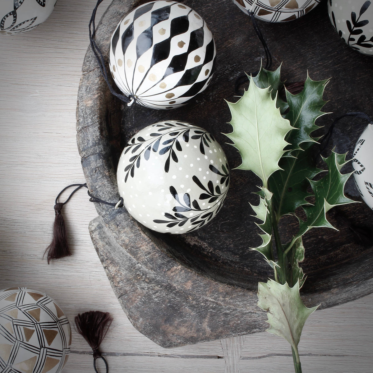 Handmade Paper Mache Ornament - 2 Designs