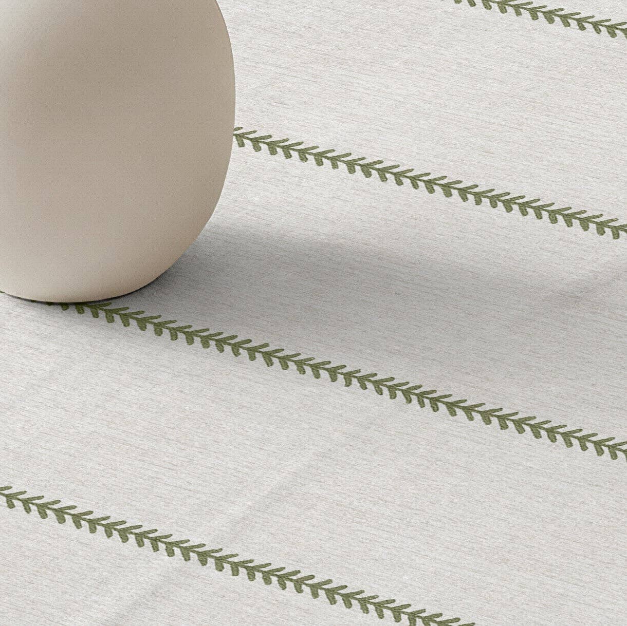 Olive Stitch Organic Cotton Tablecloth - Waterproof
