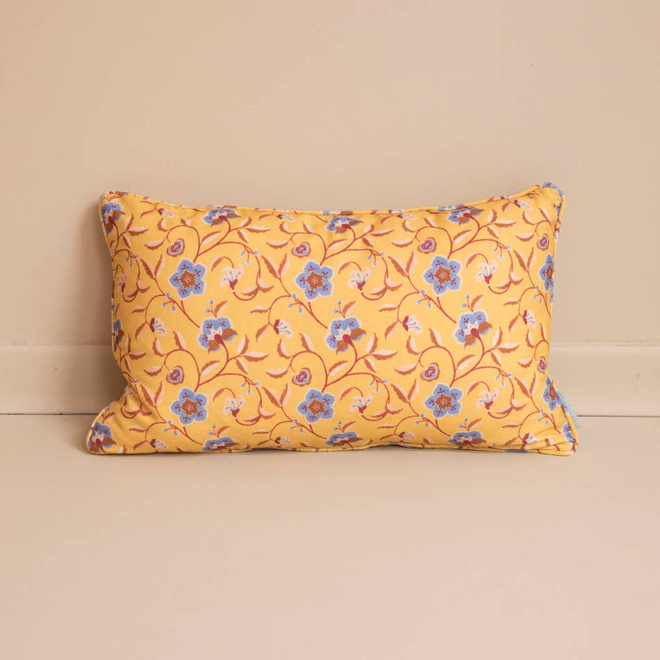 Yellow Victoria Floral Cushion