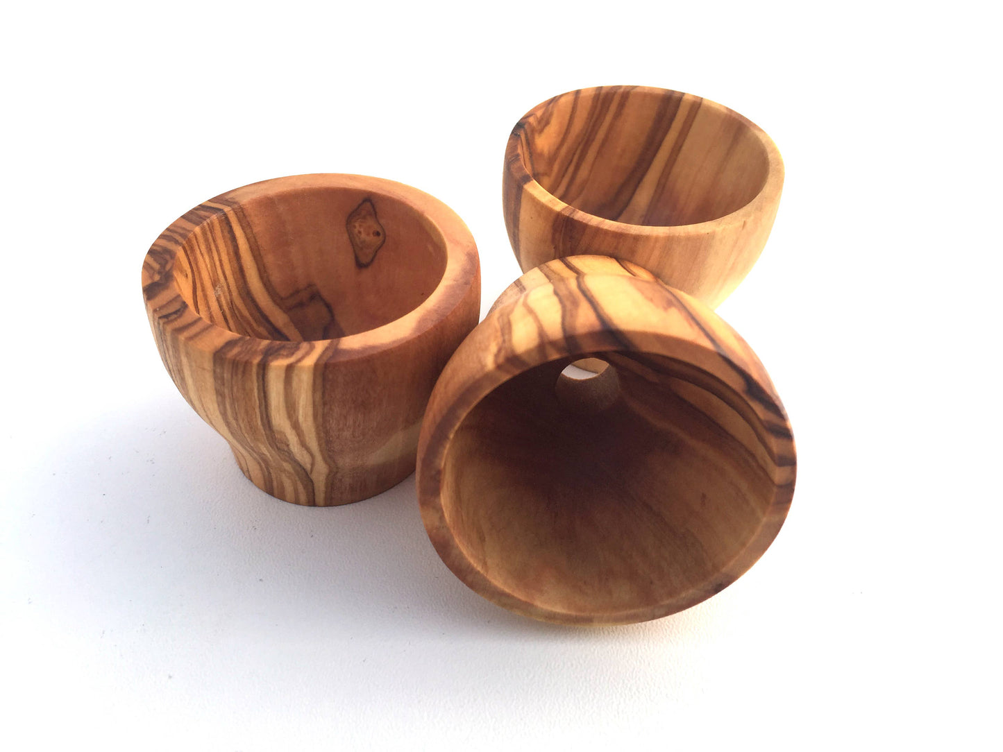 Handmade Olive Wood Egg Cup Set