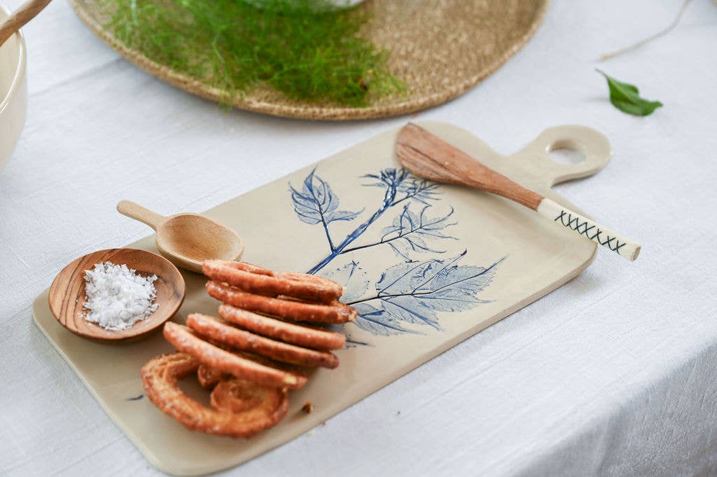 Spring Botanical Ceramic Serving Board (Large)