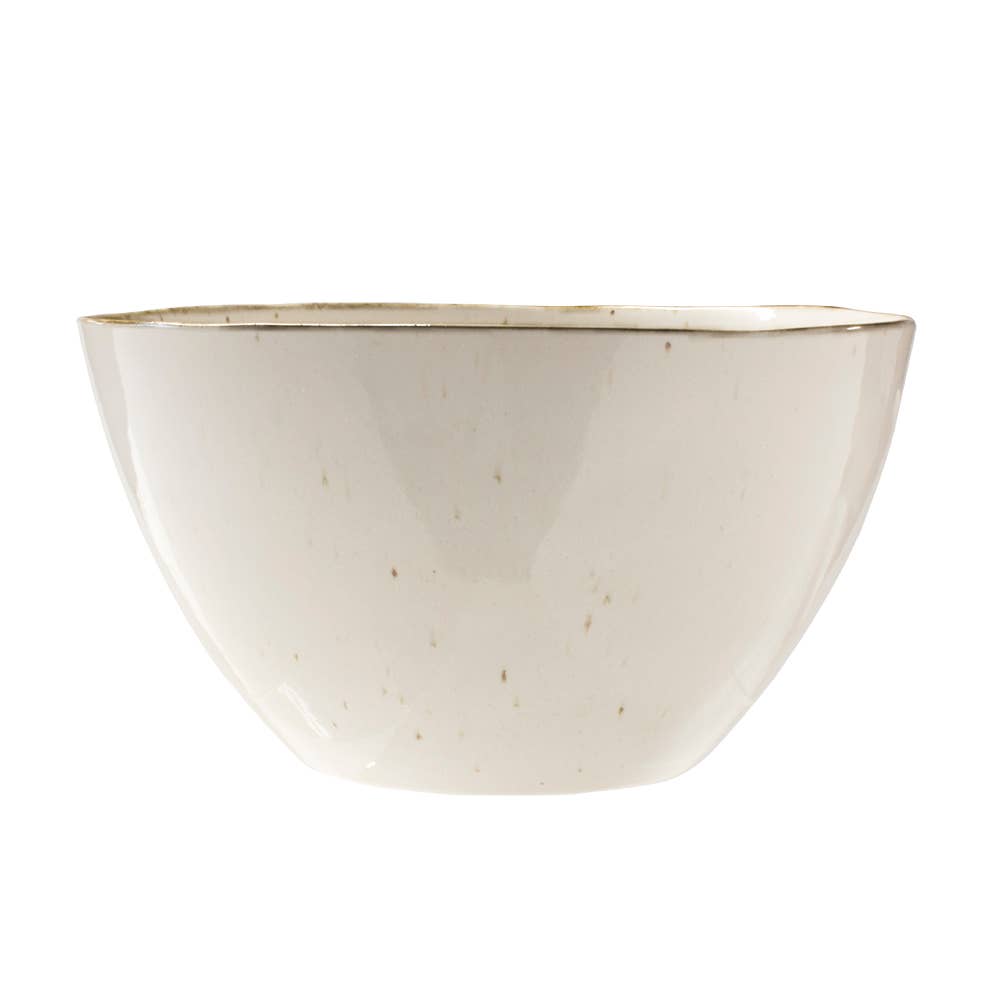 Breezy Stoneware Serving Bowl – 27cm (Cream / Green)