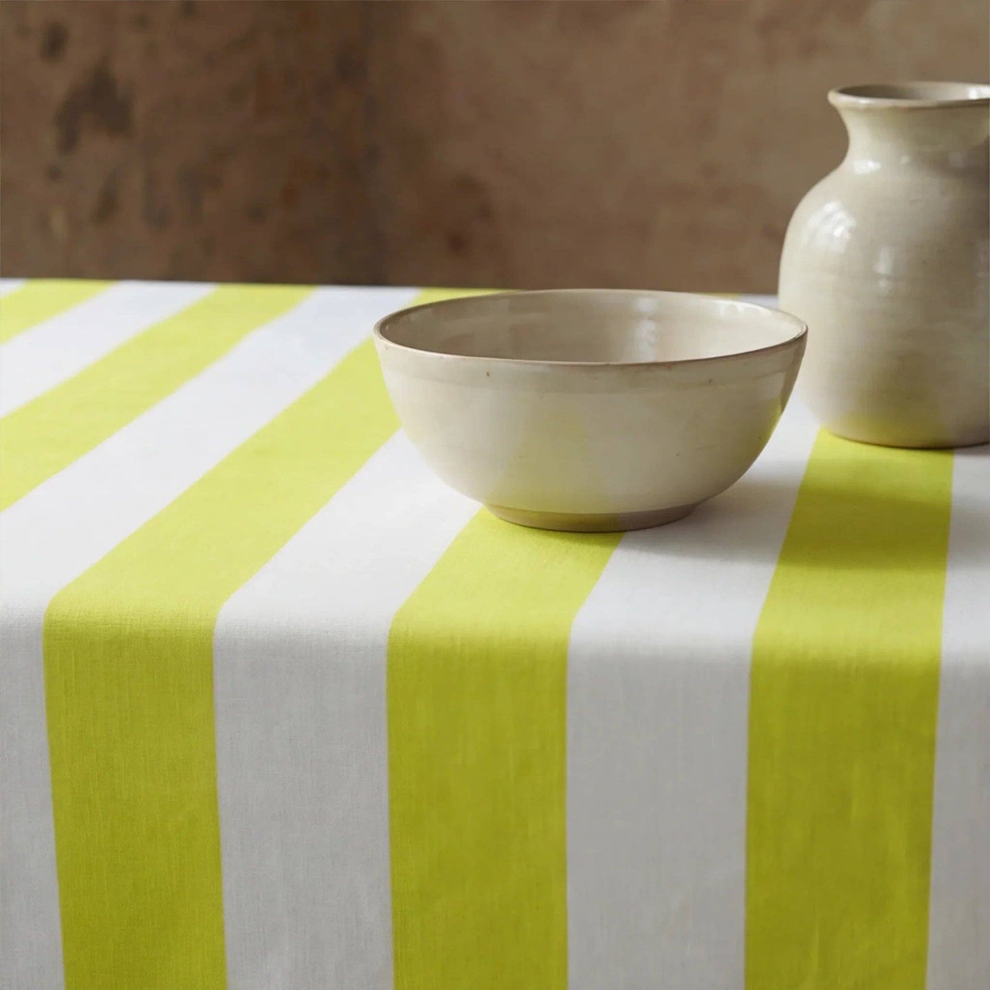 Capri Stripe Organic Cotton Stain Resistant Tablecloth