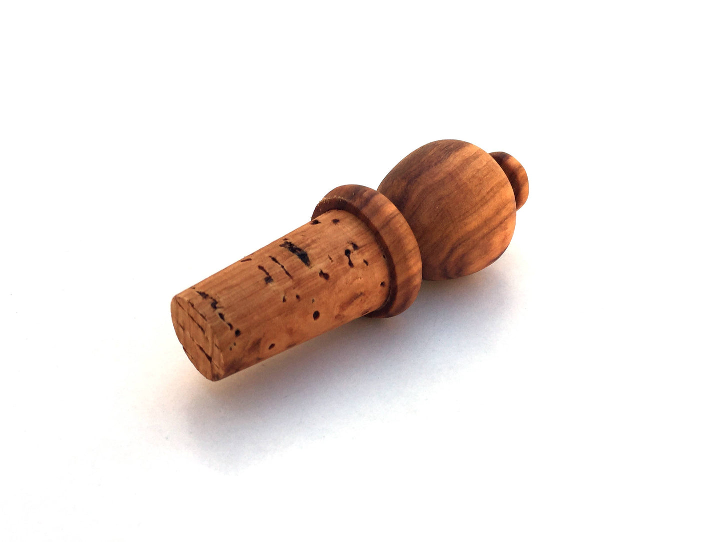 Olive Wood Bottle Stopper - Apple