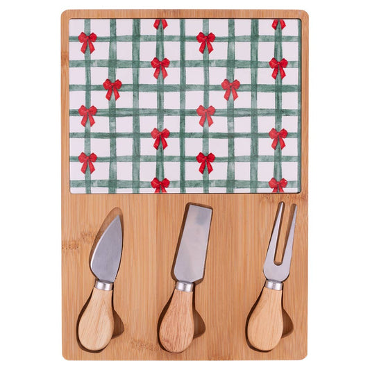 Christmas Cheese Board & Knife Set