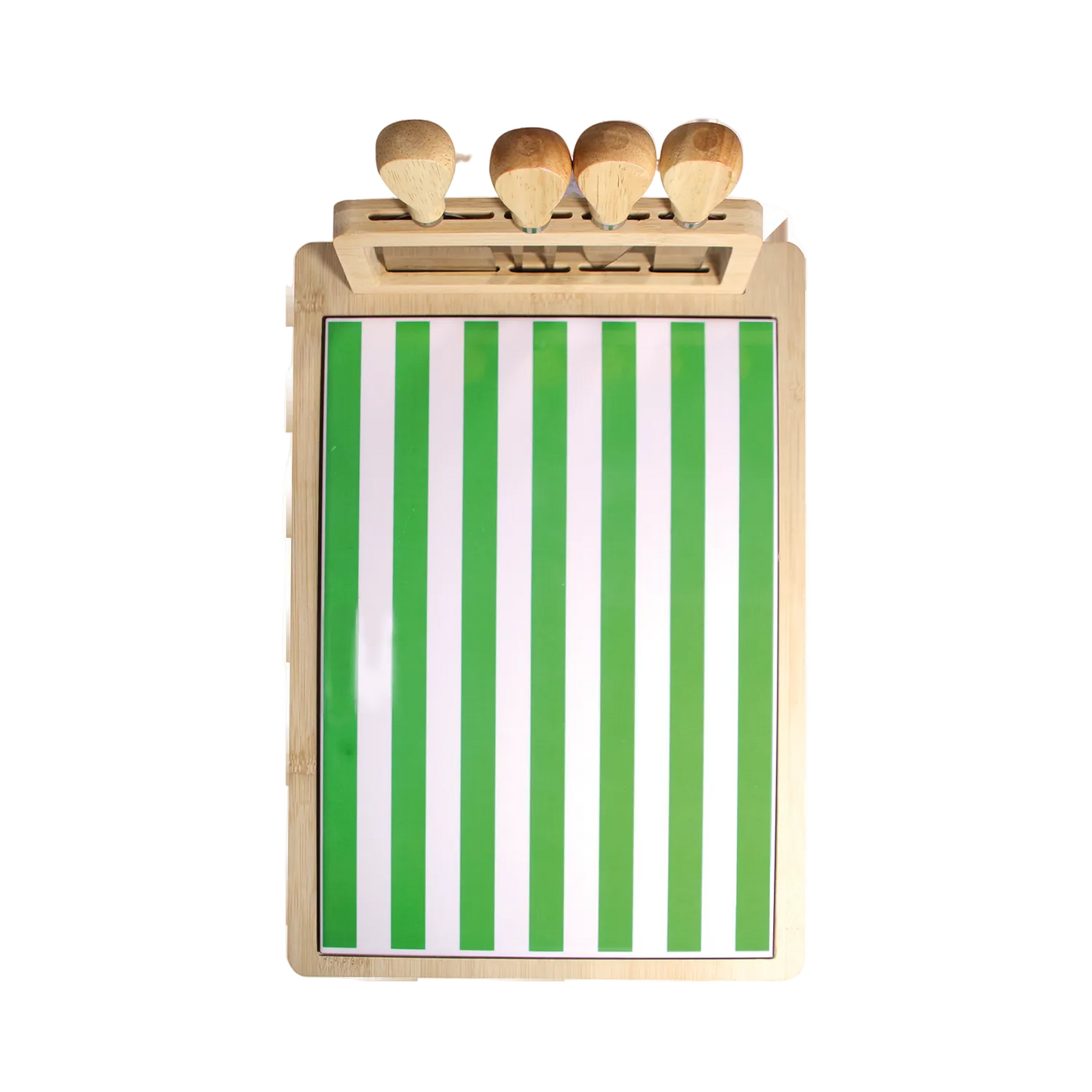 Bamboo & Ceramic Cheese Service Set