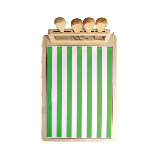 Bamboo & Ceramic Cheese Service Set