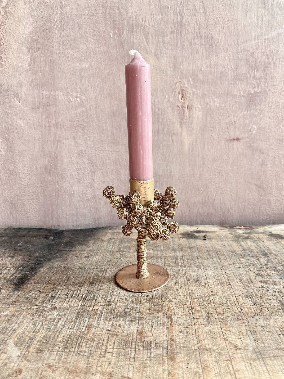 Handmade Brass Blossom Candle Holders - Two Sizes