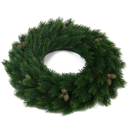 Simple Fir Wreath with Pinecones