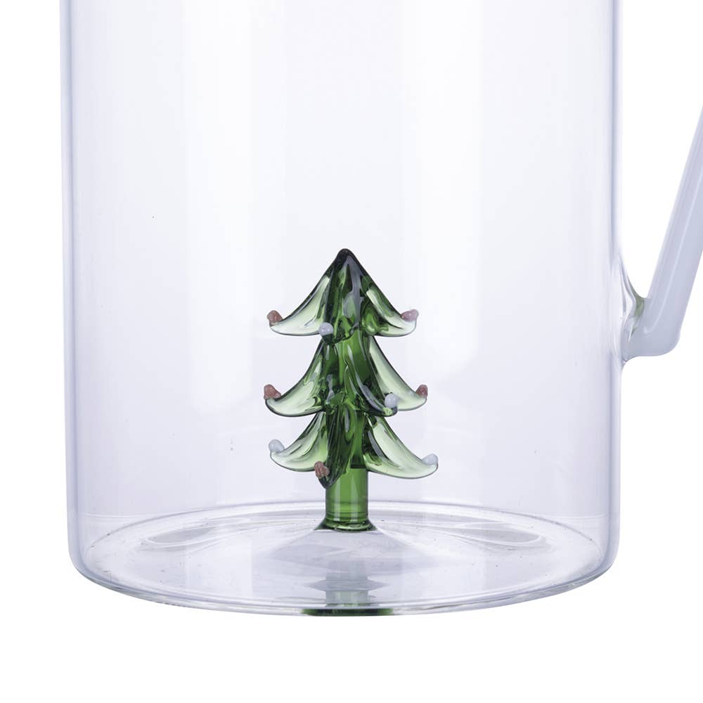 Borosilicate Glass Jug & Mug — Christmas Tree