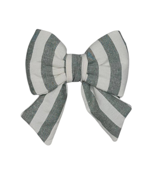 Cotton Padded Bow in Wide Stripe