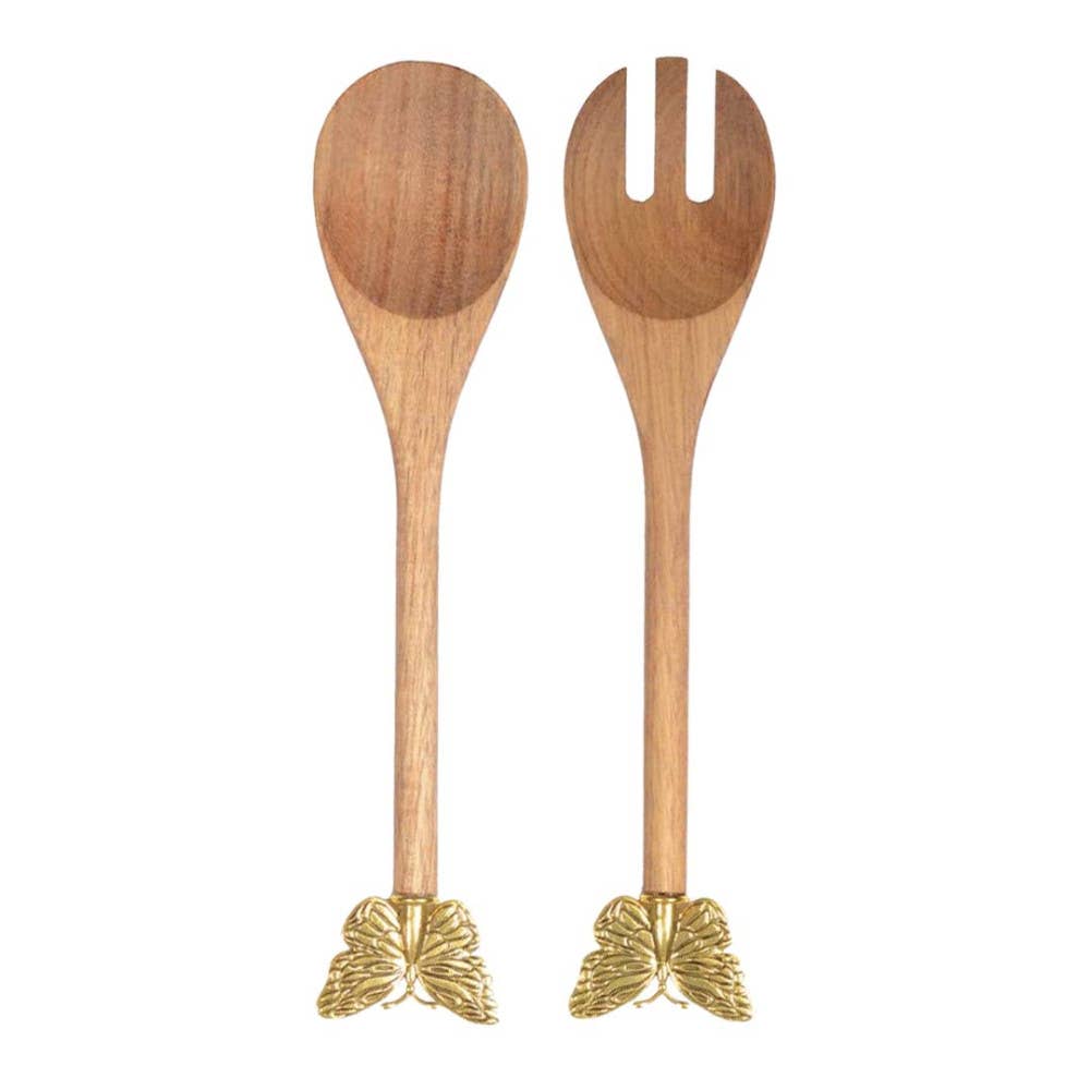 Golden Butterfly Salad Servers