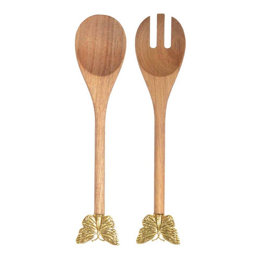 Golden Butterfly Salad Servers