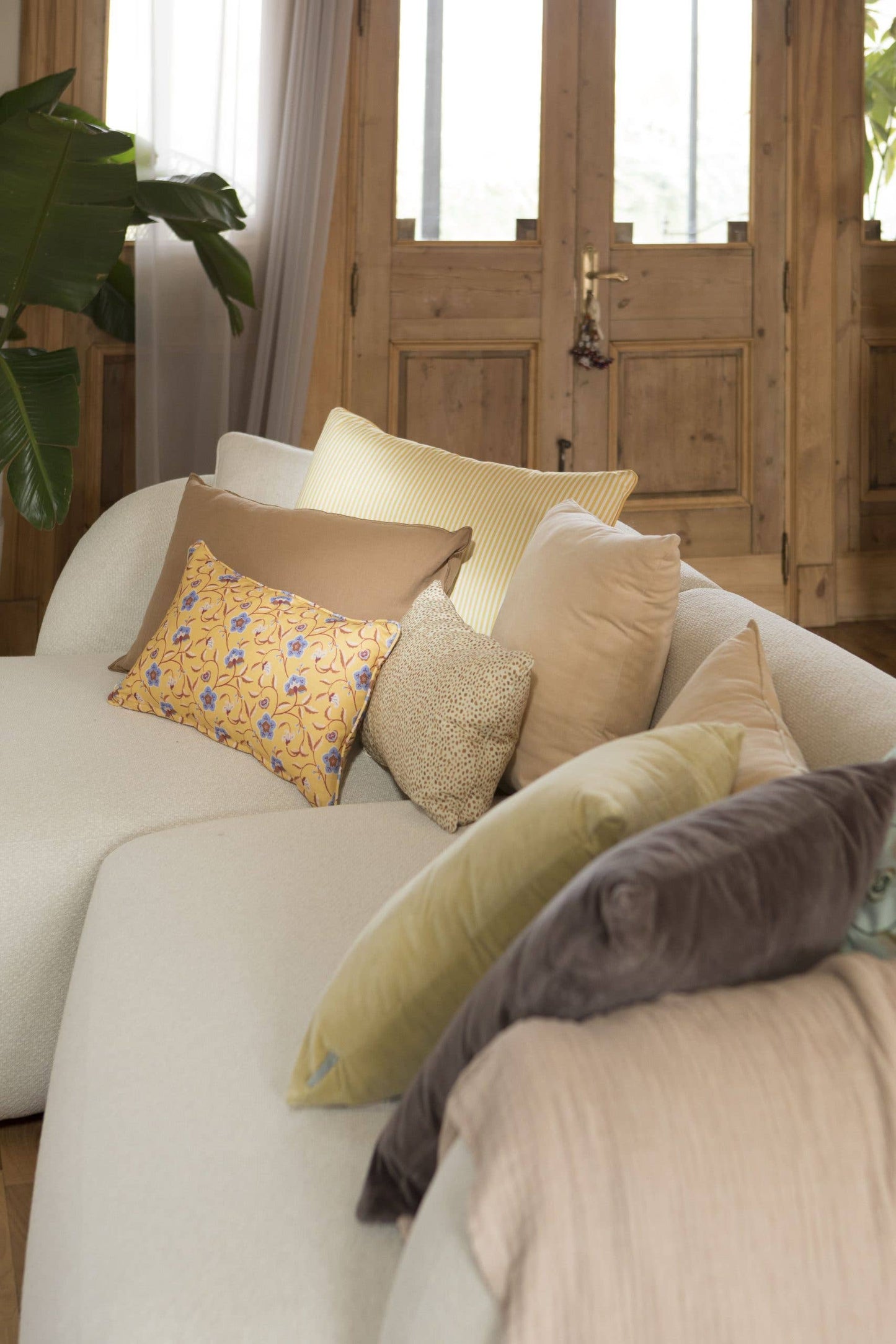 Yellow Victoria Floral Cushion
