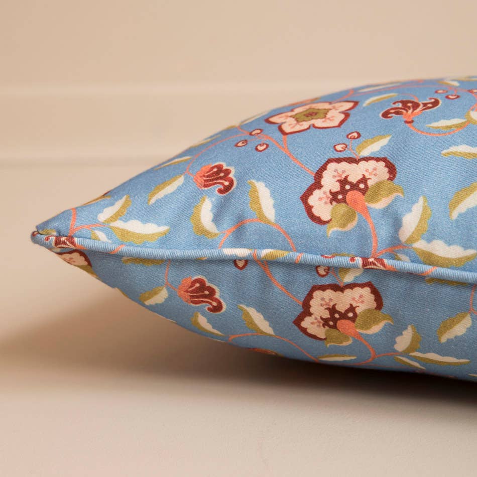 Dusk Blue Victoria Floral Cushion