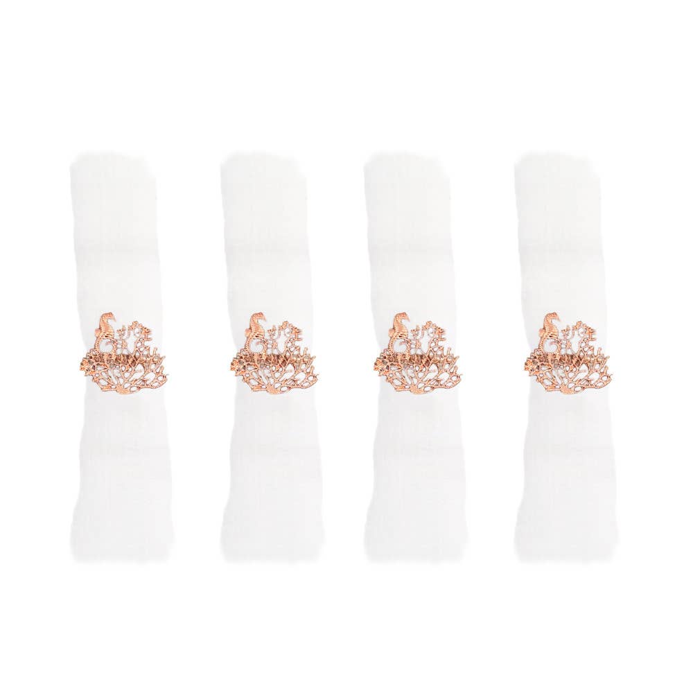Rose Gold Coral Napkin Rings