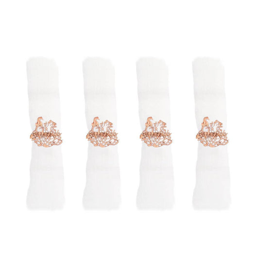 Rose Gold Coral Napkin Rings