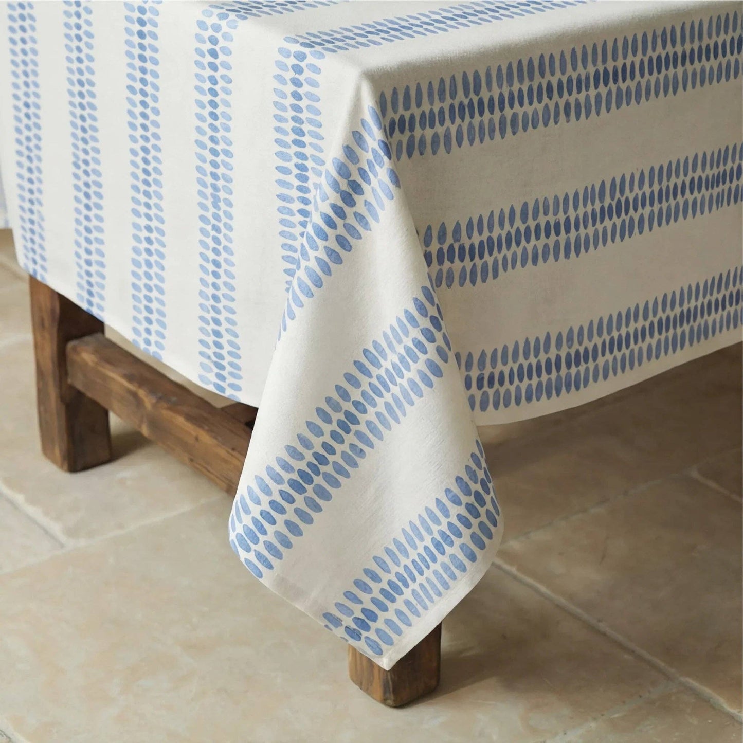 Azure Waterproof Cotton Tablecloth