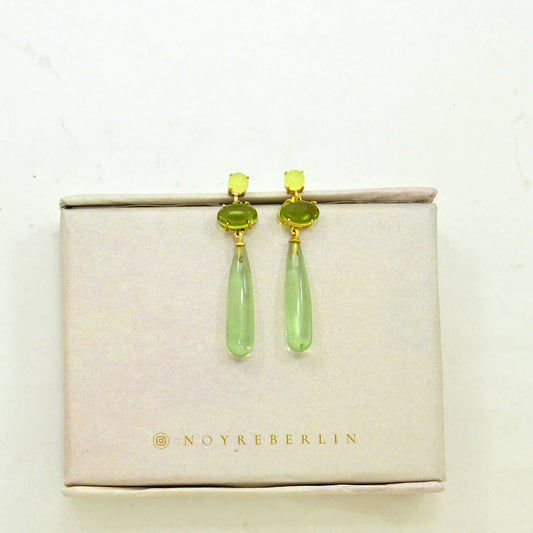 Jana Earrings – Green Amethyst & Jade
