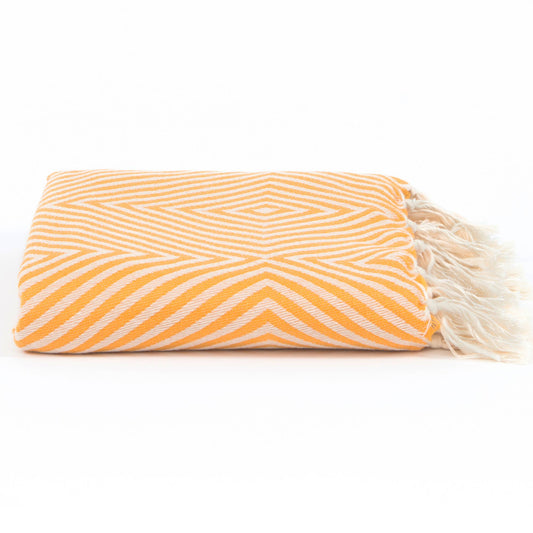 Wool and Cotton Throw - Saffron Yellow