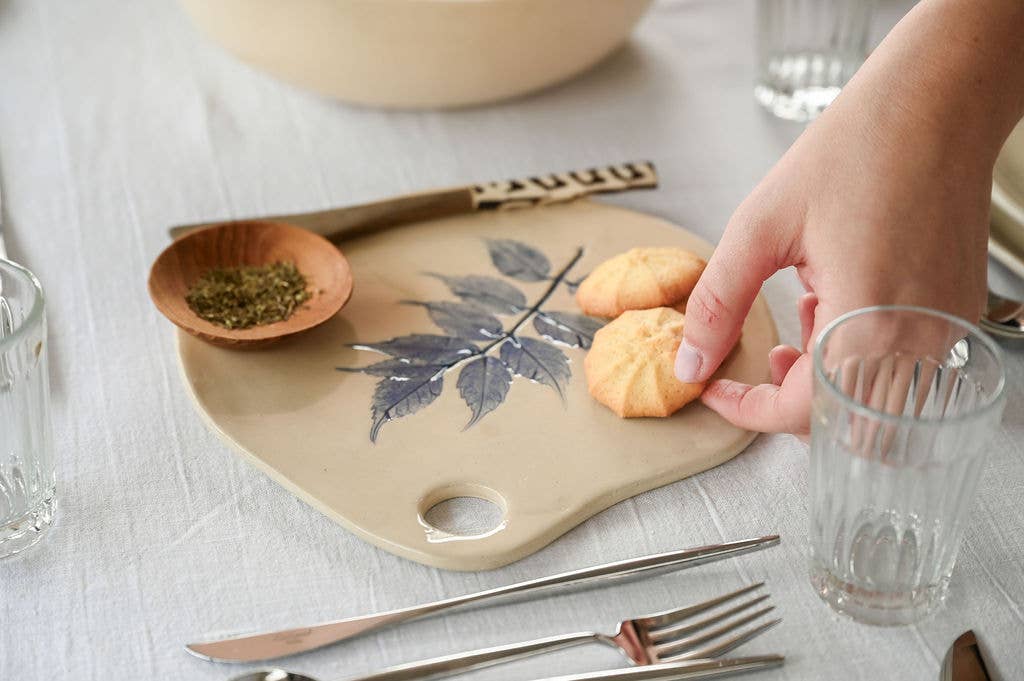 Spring Botanical Ceramic Serving Board (Medium)