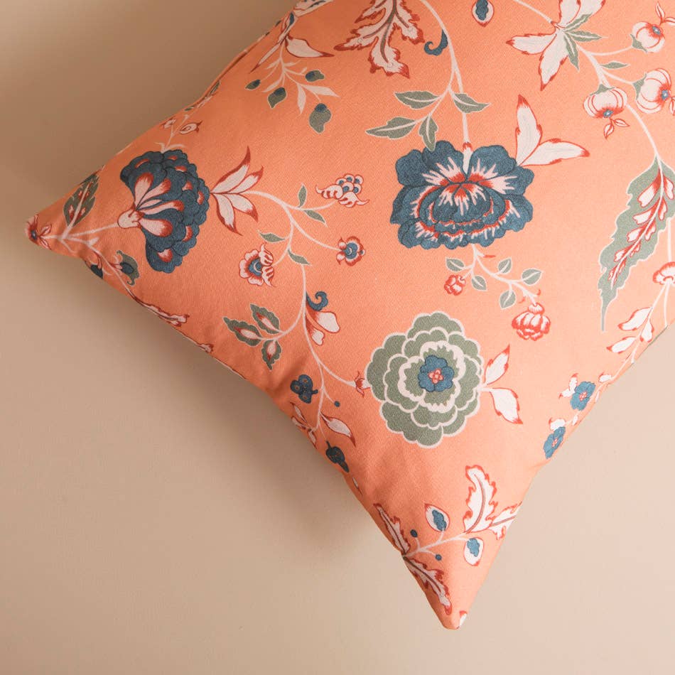 Salmon Chintz Cushion